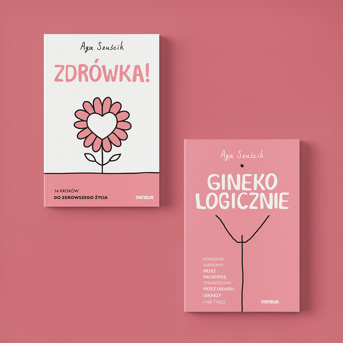 Okładki książek "Zdrówka" i "GinekoLOGICZNIE"