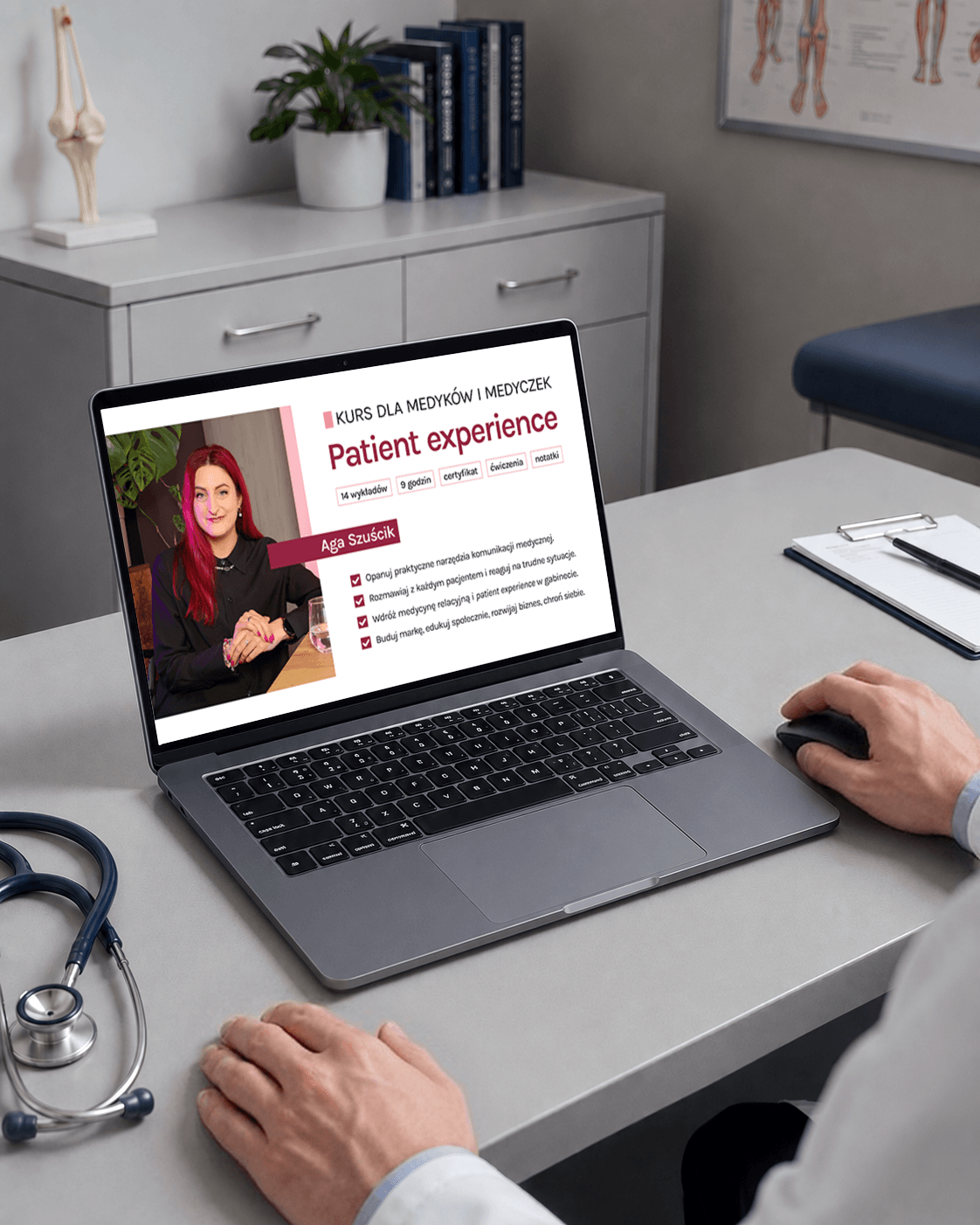 Mockup kursu wideo Patient Experience